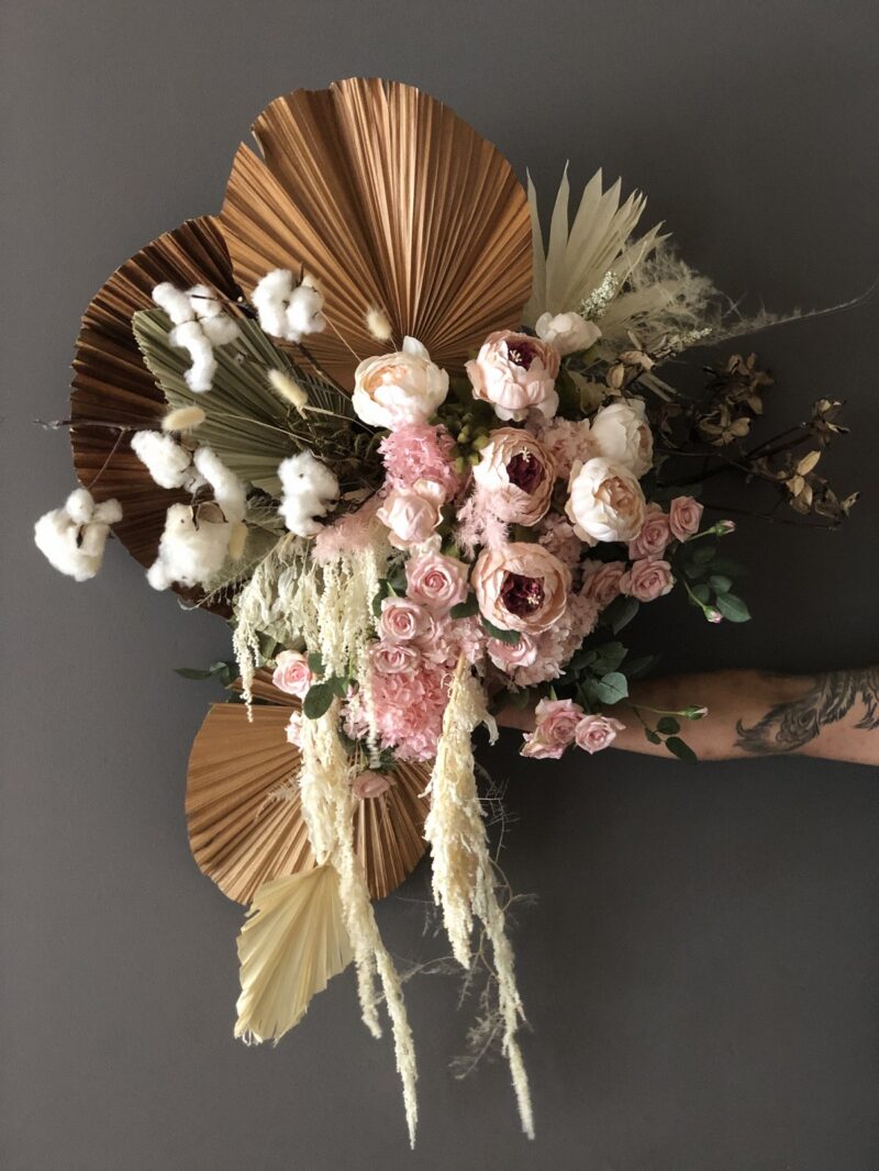 Pink floral garland