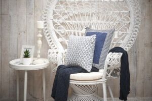 White peacock chair